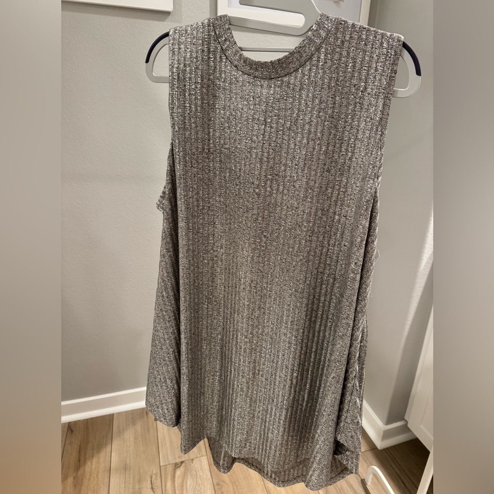 Silvery, shiny evening tank top. New, with tags.